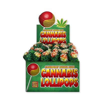 Cannabis Lollipop Edibles Lucky Hemp Strawberry Banana Kush